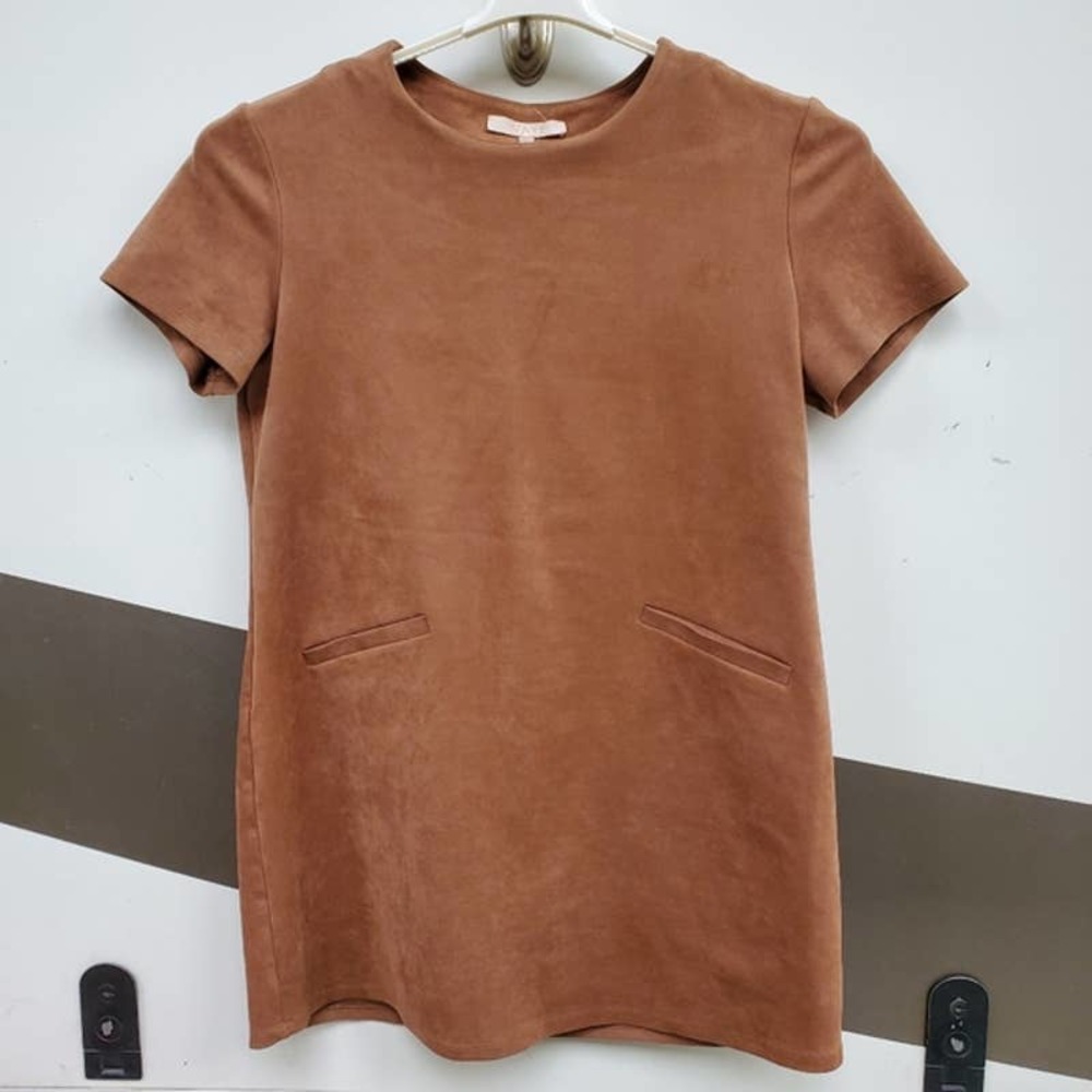 WAYF Fox Catcher Faux Suede Dress Large